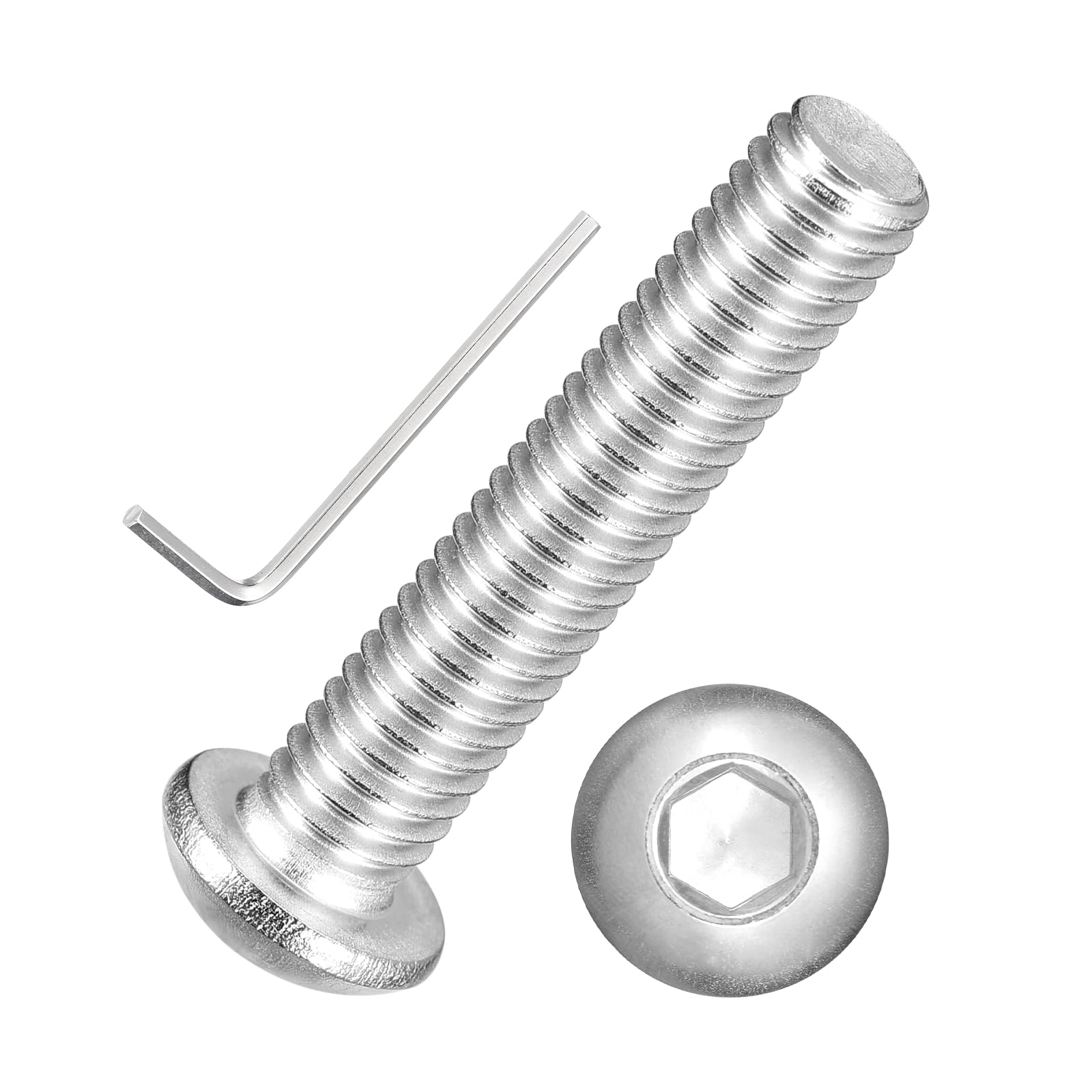 Kozelo 25pcs Button Head Socket Cap Screws-[M6-1x30mm] 18-8 Stainless Steel