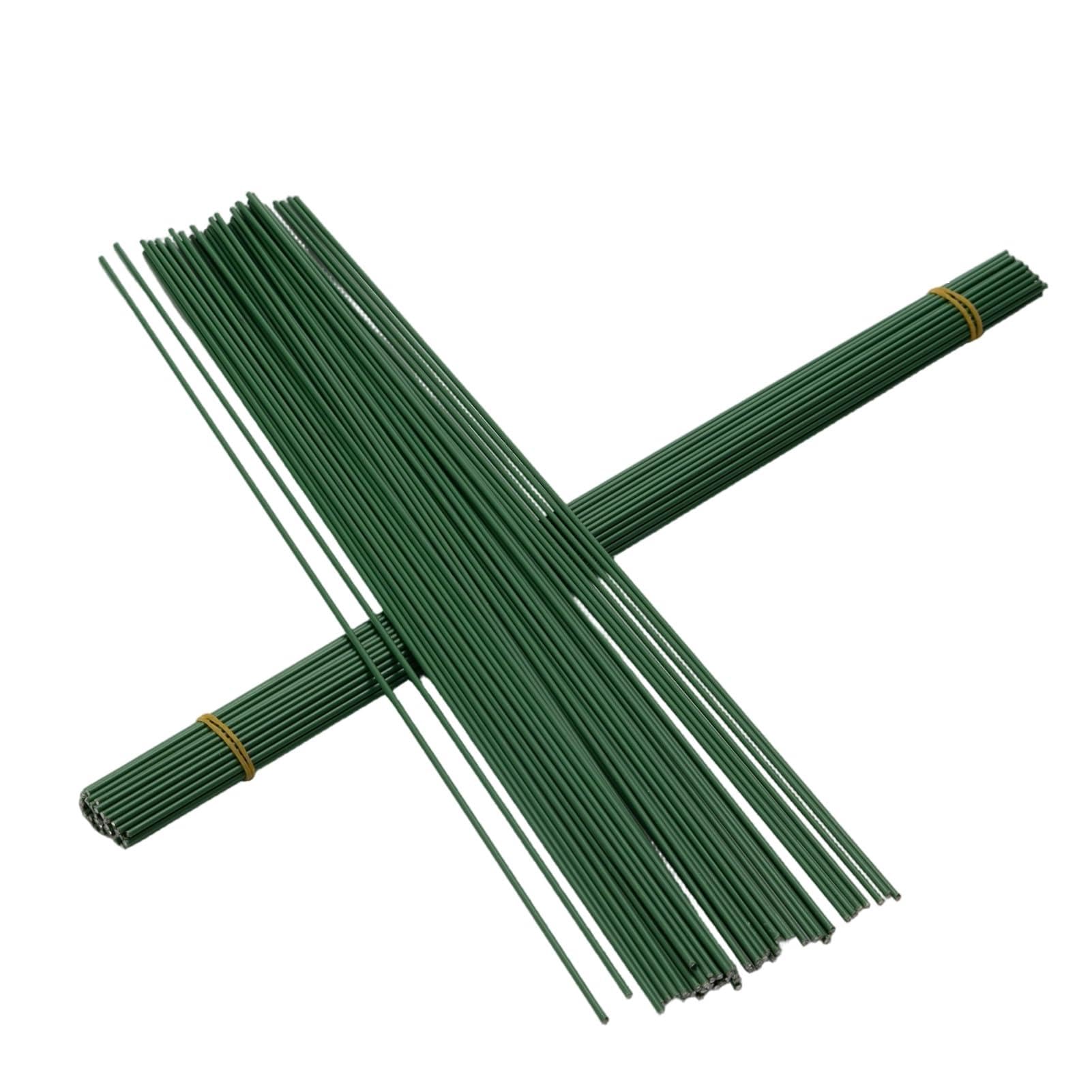 100 Pcs Flexible Green Floral Wire, 2mm x 30cm Non-Rust Durable Stems for Flower Arranging and Wreath Making