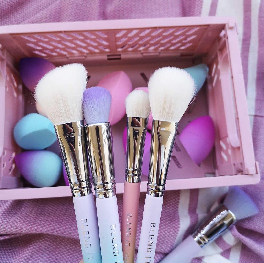 BLEND IT - Pędzel do makijażu I Cheek Blush PRO 135 pędzel do różu I mieszanka syntetycznych włosów i koziego włosia I drewniany uchwyt I mosiężna nasadka I trwały I Violet Sunset