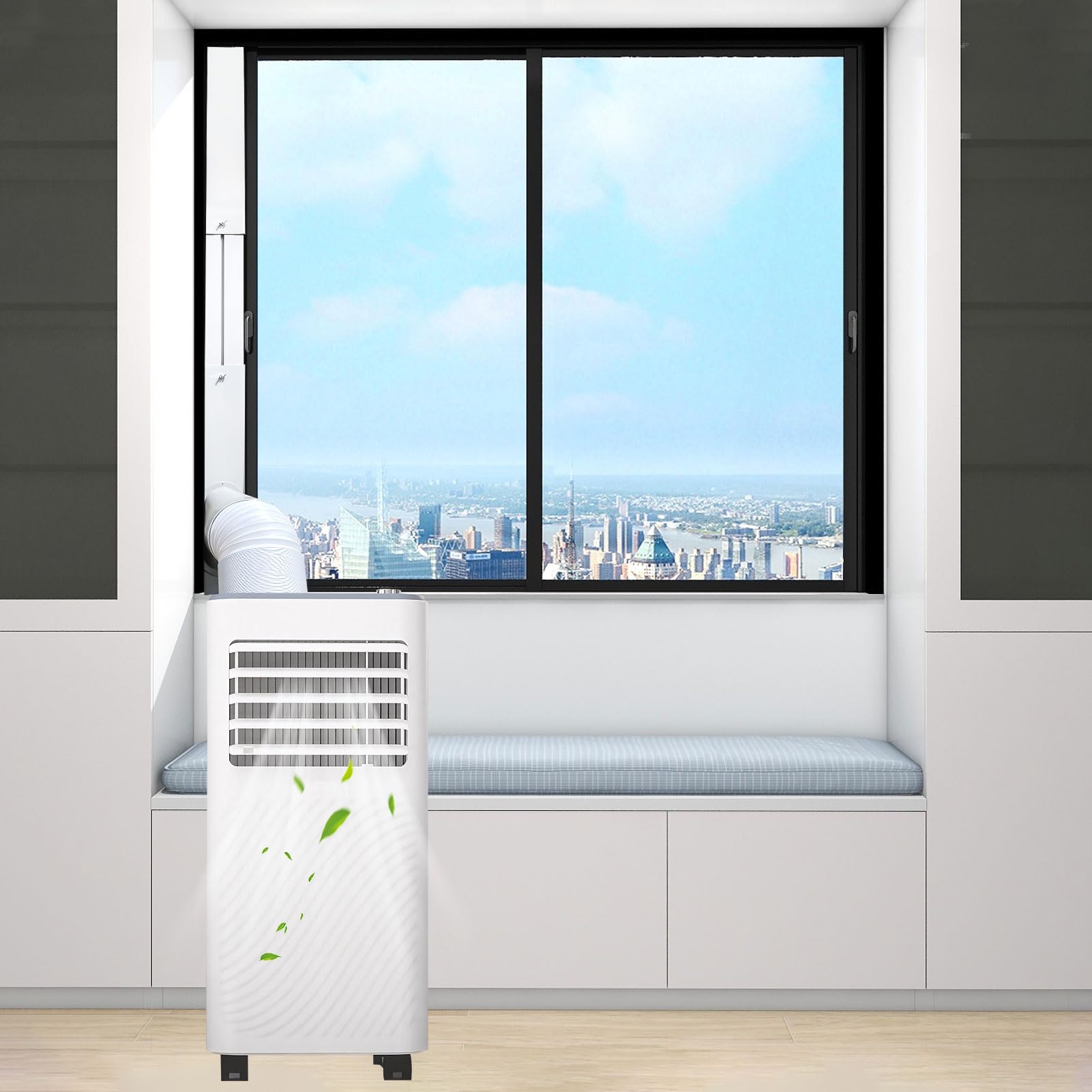 Fensterabdichtung Für Mobile Klimageräte, 3 Stück Klimaanlage Fensterabdichtung Rolladen Mit 150mm Klimaanlage Schlauch Adapter, Abluftschlauch Fensterdurchführung, Kein Bohren(A)