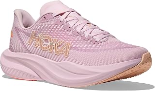 Hoka Women's Mach 7 Sneaker, Lilac Cream/Tangerine Glow, 10 Wide