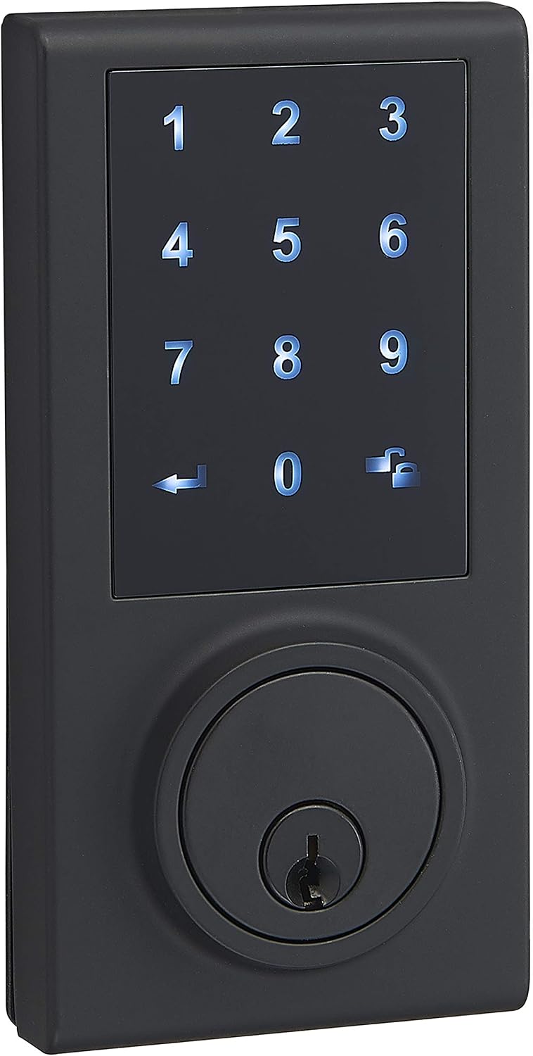 Amazon Basics Grade 3 Electronic Touchscreen Deadbolt Door Lock - Matte Black