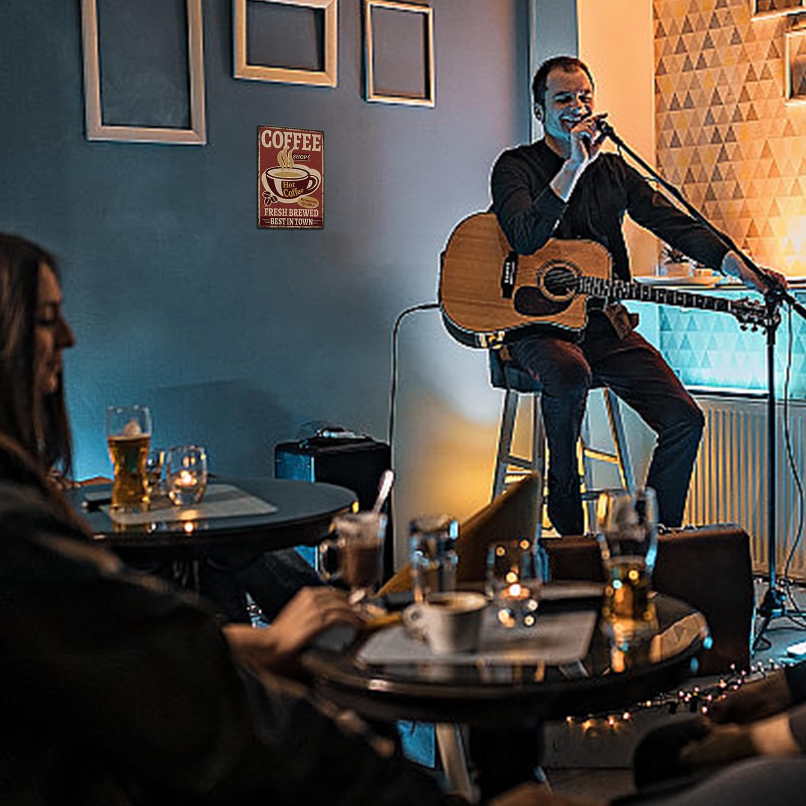 SUPERDANT Retro Blechschild Plattenladen - Wanddekoration 20x30cm