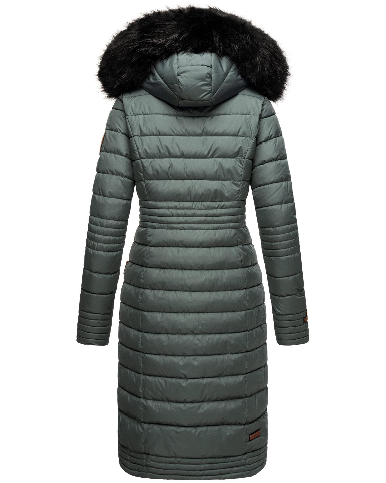 Navahoo B670 - Abrigo de invierno para mujer, acolchado largo, cálido, de peluche