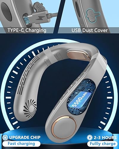 Miniatura 6 de Ventilador de cuello portátil, ventiladores de cuello que soplan aire frío, aire acondicionado personal inalámbrico, pequeño ventilador portátil,