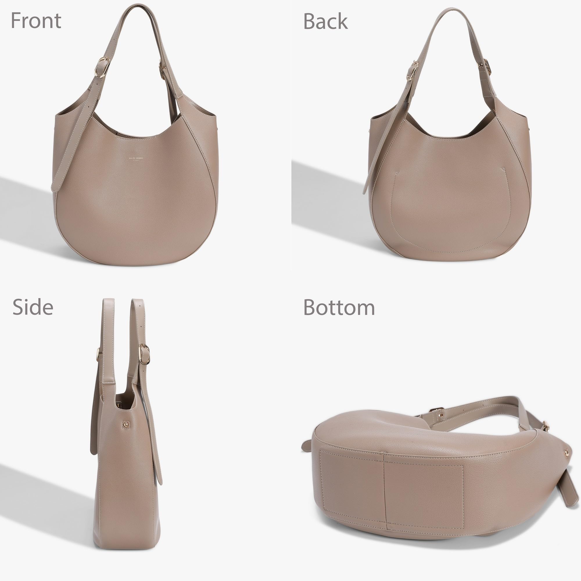David Jones - Duża damska torba na ramię - Torebka hobo ze sztucznej skóry PU - elegancka torba z długim uchwytem - klasyczna moda miejska podróż praca trend praktyczny biuro A4