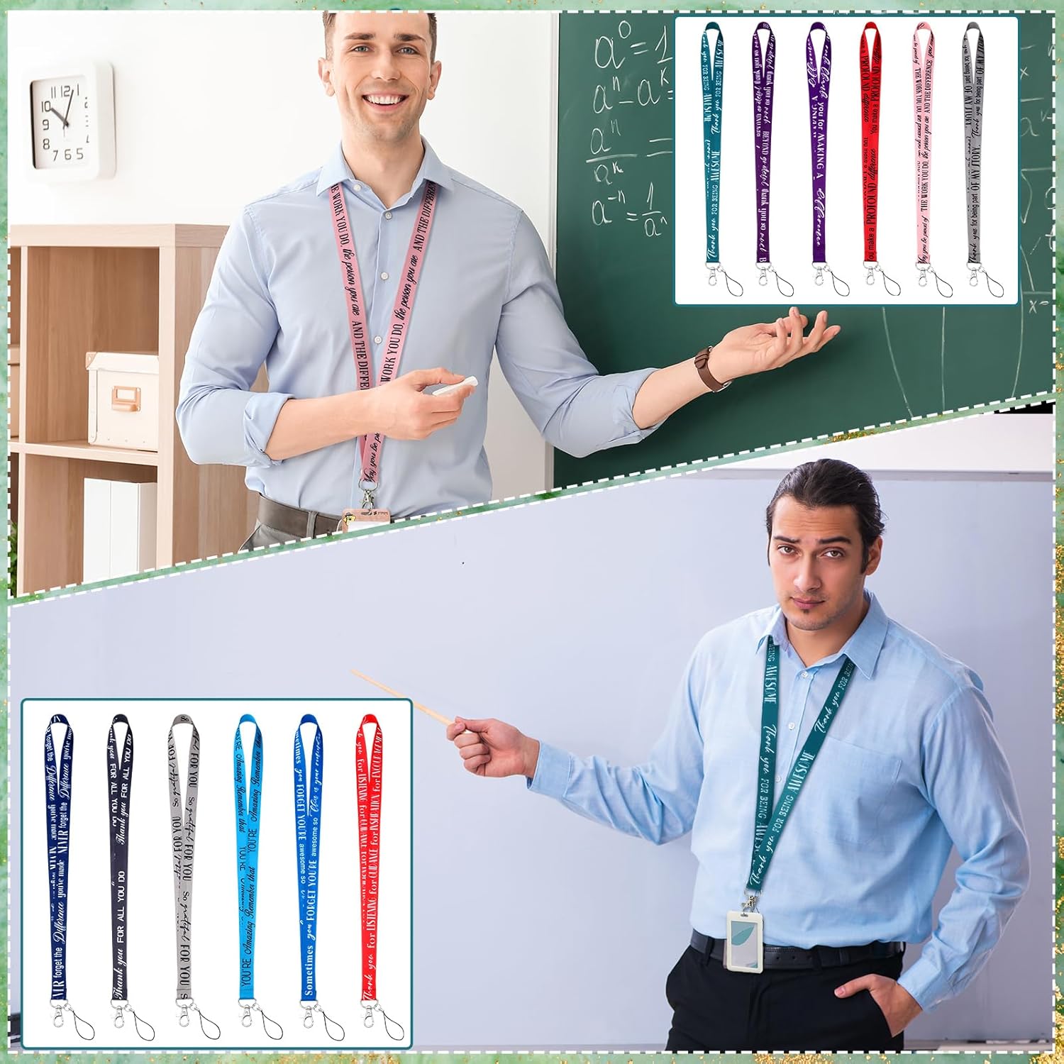 Motipuns 36 Pcs Thank You Gifts Lanyard Bulk for ID Badge Employee Appreciation Gift Keychain Inspirational Lanyards for Teacher (Solid Color)