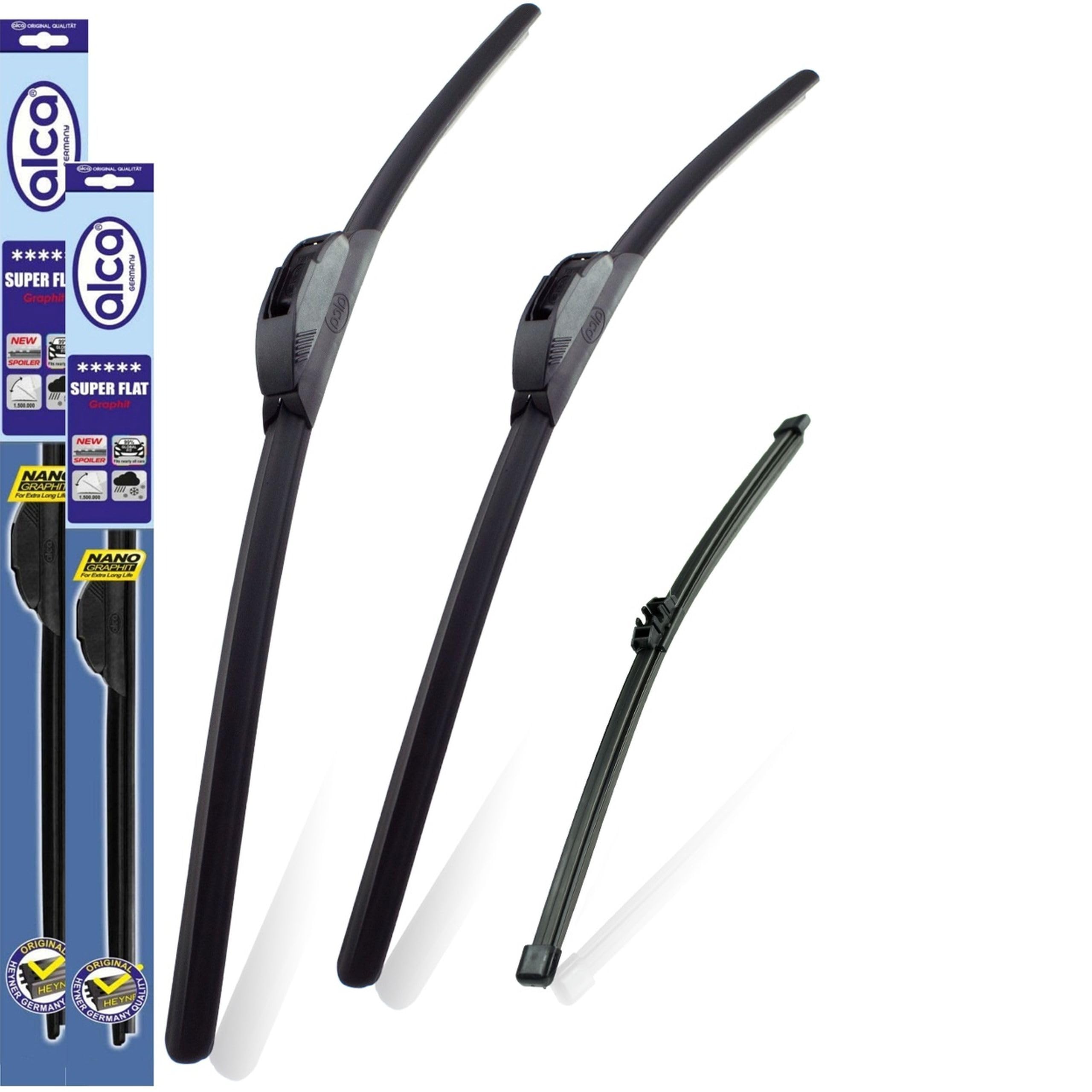 alca Germany Fits Kia Ceed 2012-2017 Set of 3 Windscreen Wiper Blades Super Flat Front Rear 26"14"H 12"V ASF2614H12V