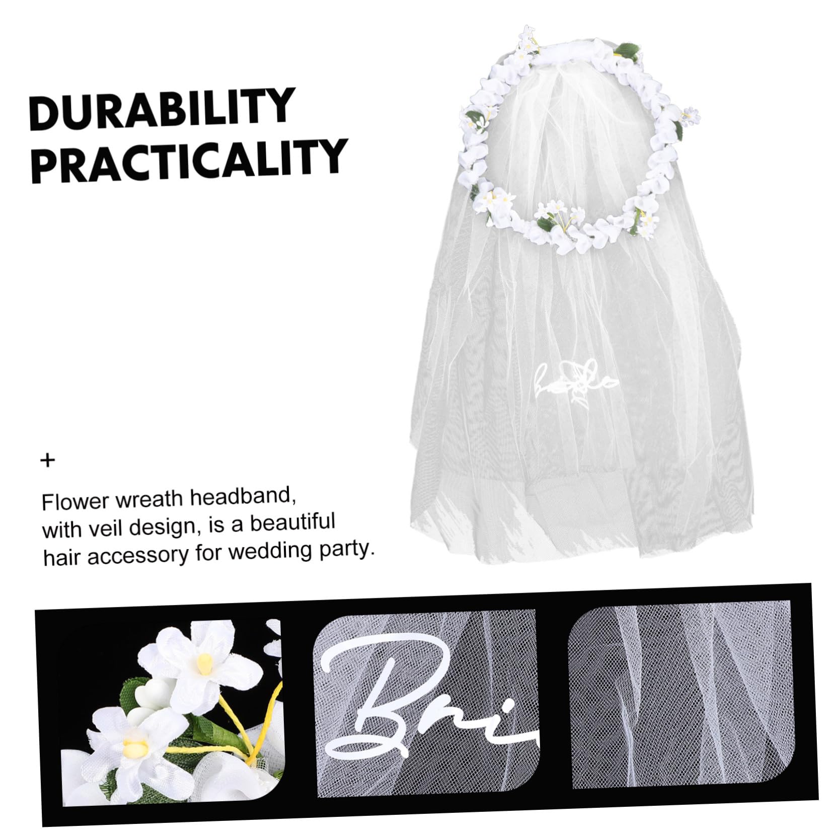 VICASKY 5 Pezzi Sposa con Fascia con Fiori Artificiali Accessorio per Matrimonio e Stabile per e Foto