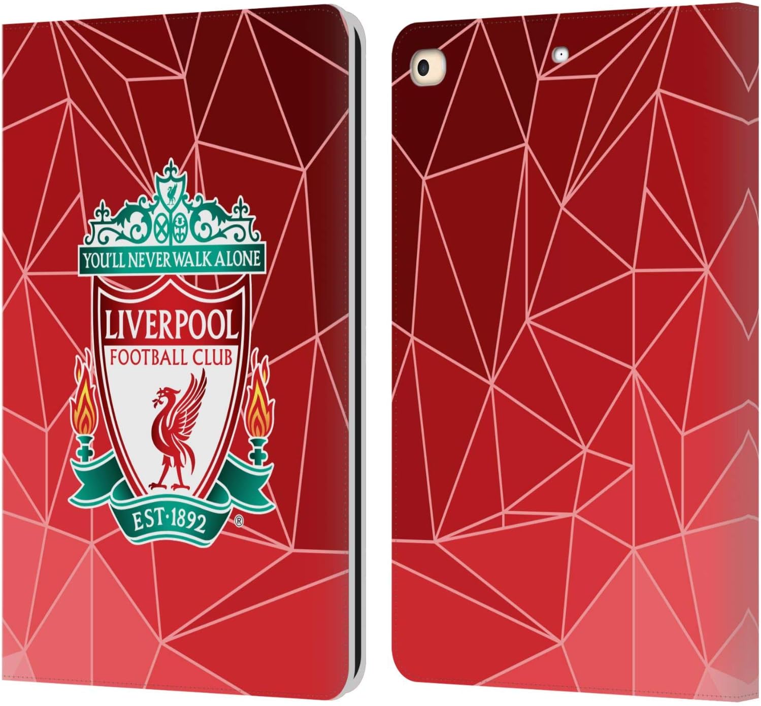 Head Case Designs Officially Licensed Liverpool Football Club Black & Gold Crest & Liverbird 2 Leather Wallet Case Compatible with Apple iPad Pro 13 M4 2024