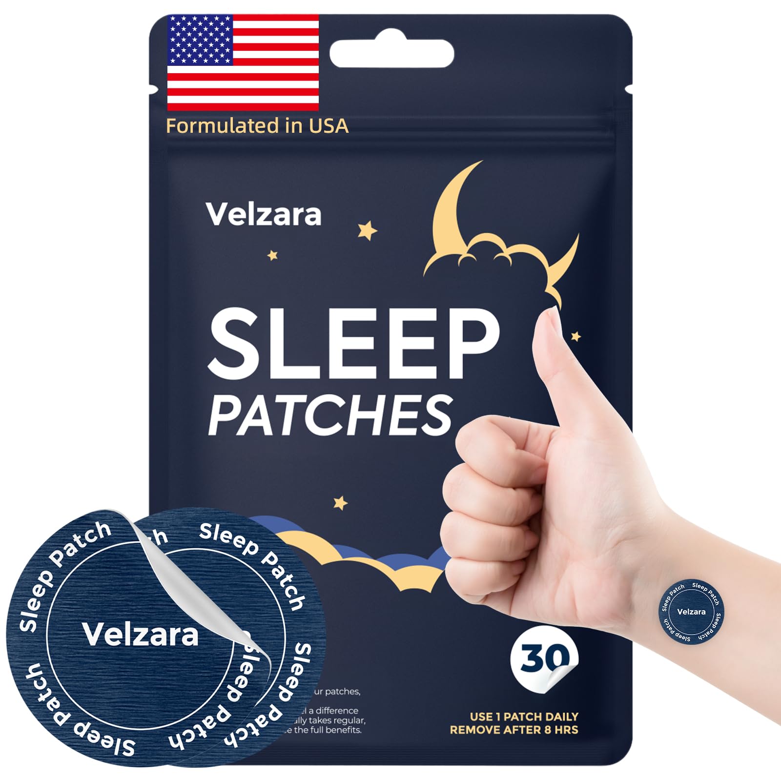 Amazon.com: Velzara Natural Sleep Patches for Adults, Spport A