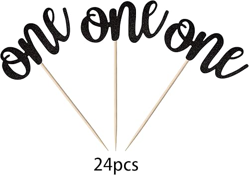 Miniatura 3 de Paquete de 24 adornos para cupcakes de arcoíris con purpurina para el primer cumpleaños, decoración para baby shower, niñas, niños, fiesta de primer