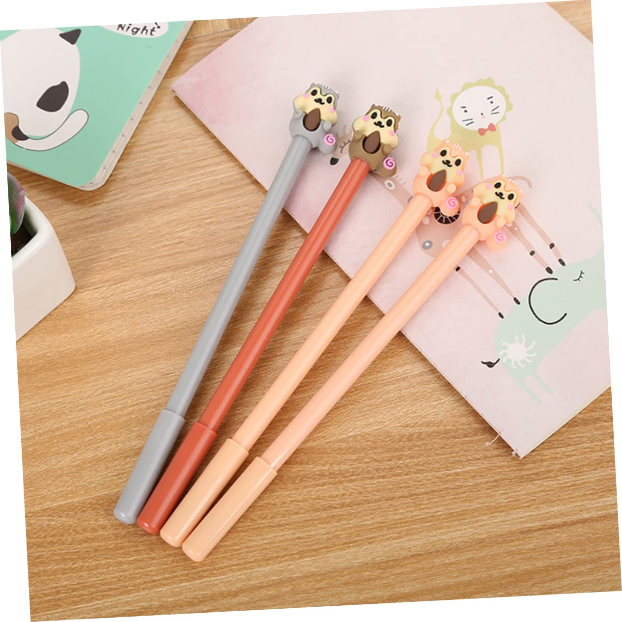 STOBOK 10 pcs Adorable Gel Pens Creative Ink Pens Students Stationery Assorted style Cartoon Marker, As Shown - Image 2