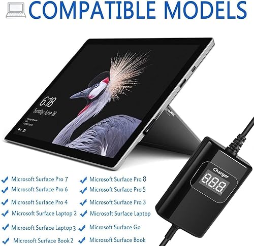 Miniatura 5 de Surface Pro - Cargador de coche para laptop de 65 W, 15 V, 4.5 A, cargador de coche de superficie compatible con Surface Pro 9876543 Surface