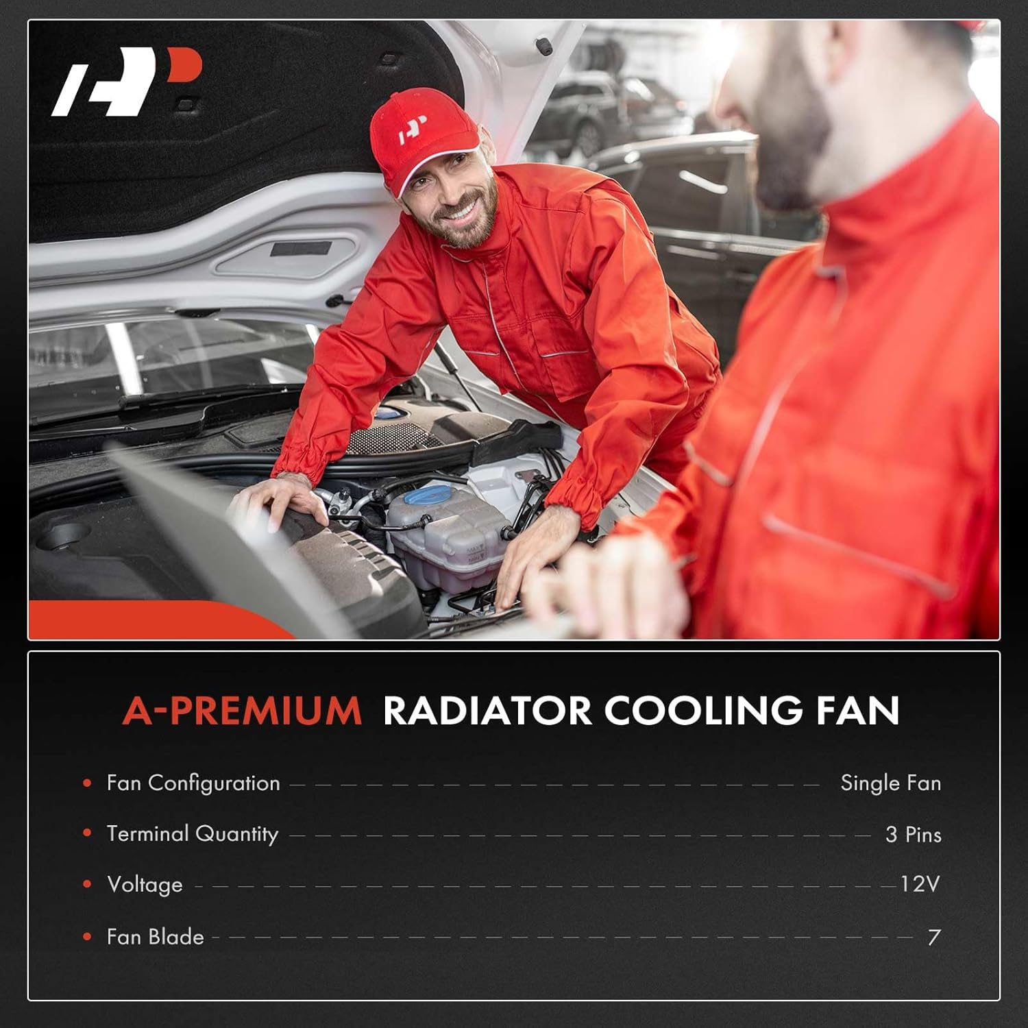 A-Premium Engine Radiator Cooling Fan Assembly Compatible with Select Kia Models - 2010-2011 Soul, 2.0L