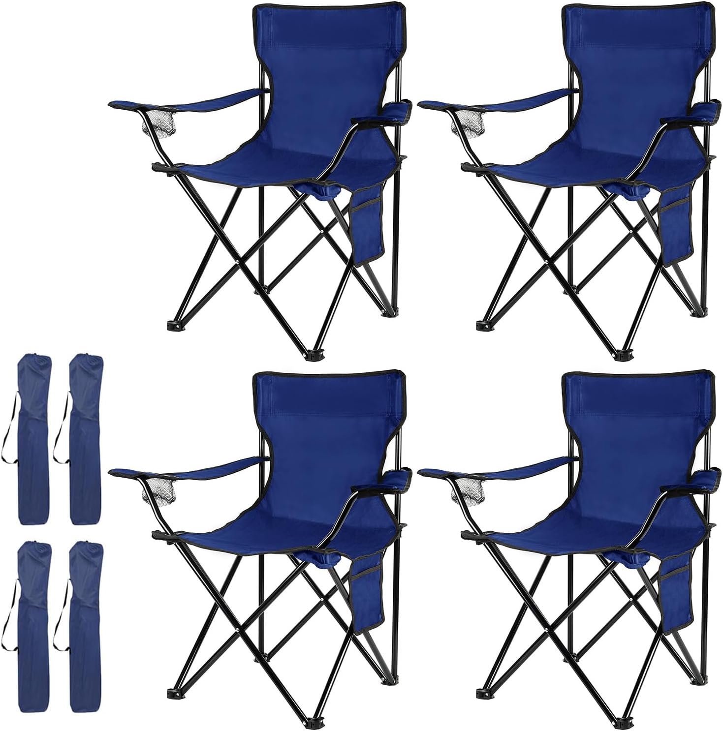 Damei century 4pcs Foldable Camping Chair, Lightweight, Installation-Free, Ideal for Outdoor Parties, Beaches, Lawns, Sports
