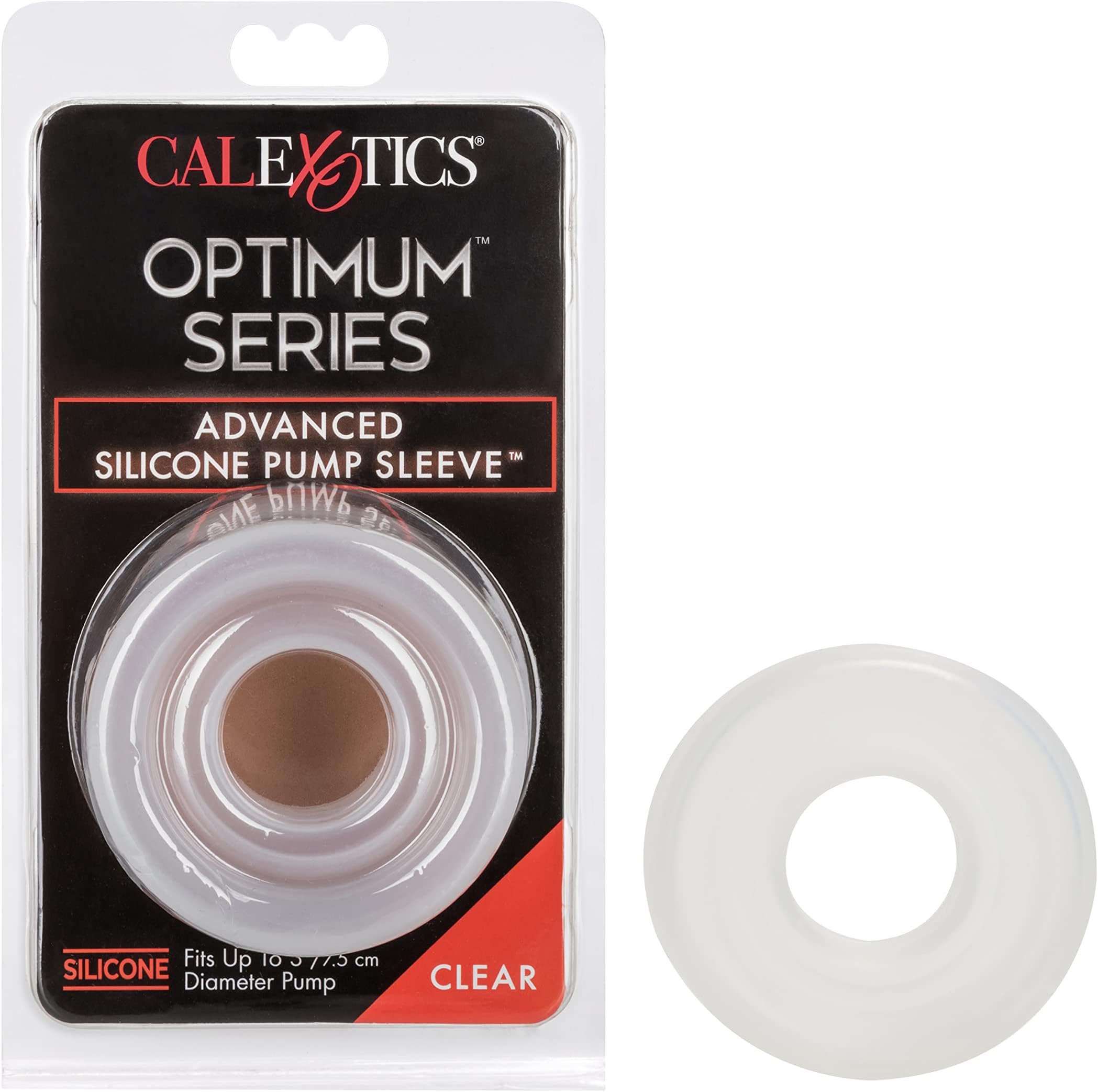 CalExotics Advanced Silicone Pump Sleeve - Male Penis Pump Comfort Ring Accessory - 3 inch - Clear