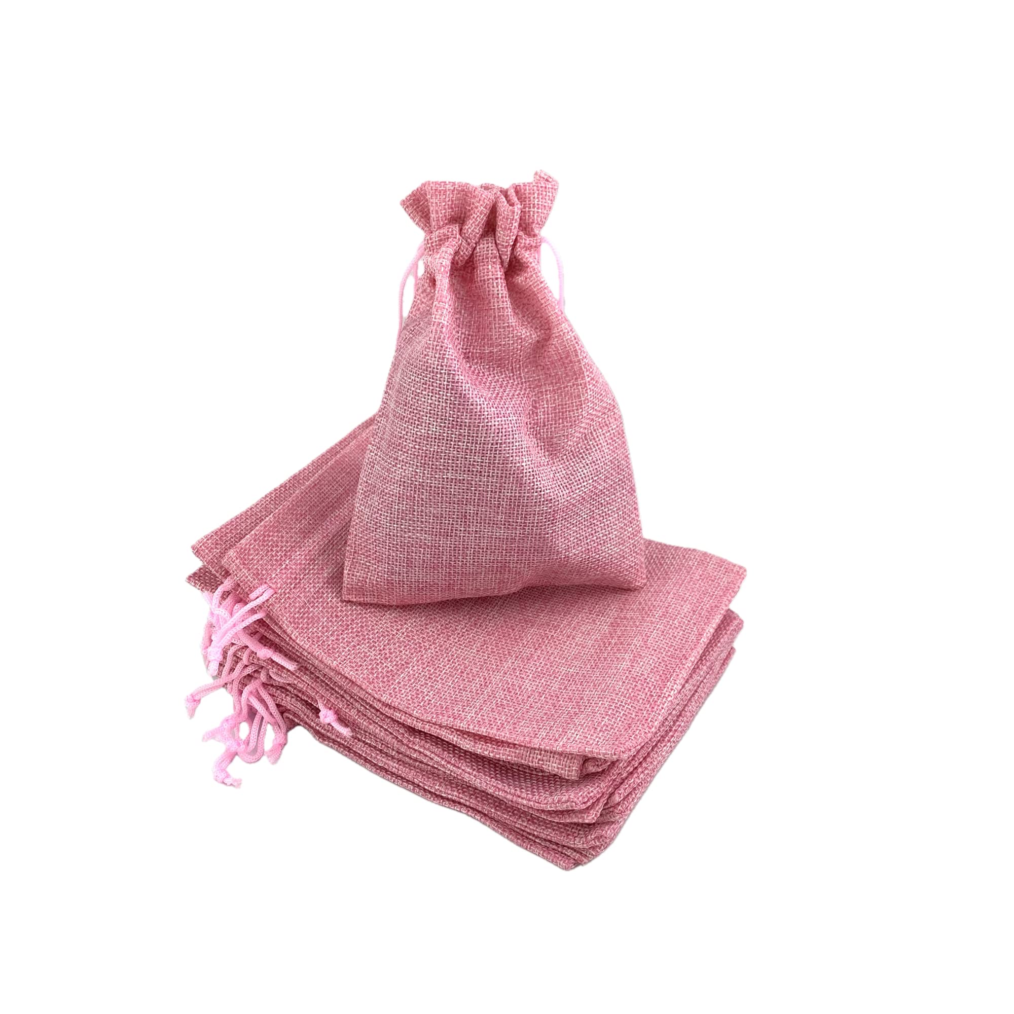 Palmhomee Pack of 25 Burlap Gift Bags with Drawstring Linen Jewelry Pouches Wedding Hessian Jute Bags for Birthday and Treat Pouches Party Wedding