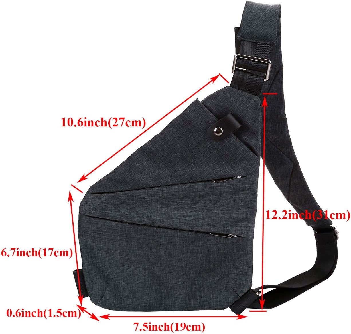  | FALETO Anti-Thief Sling Bag Chest Hidden Security Crossbody Shoulder Backpack | Casual Daypacks