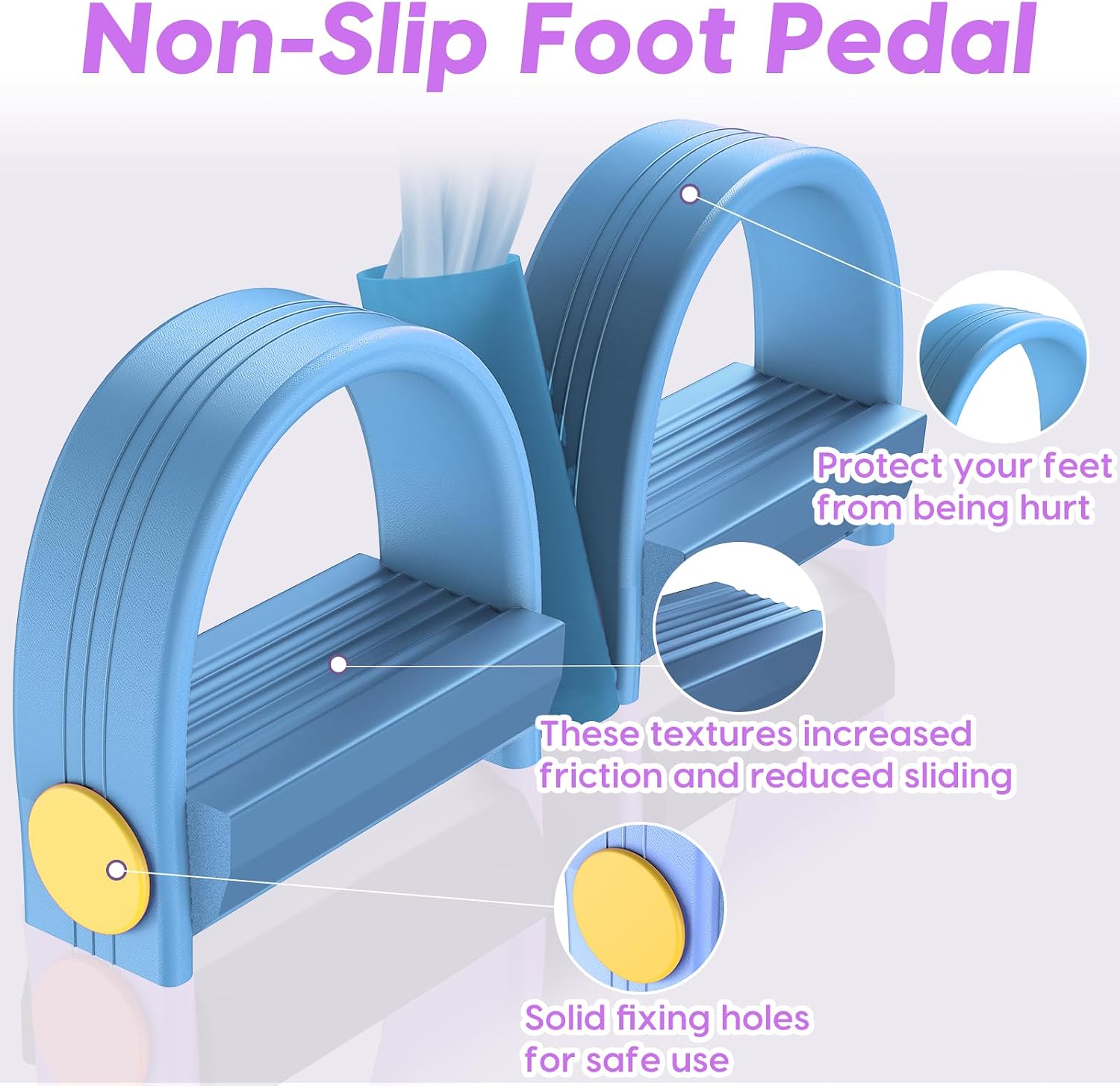 Pedal Resistance Band with Handles, 6-Tubes Natural Rubber Exercise Band | Upgrade Foot Pedal Resistance Bands for Working Out, Multifunction Fitness Equipment for Abdomen, Waist, Arm, Leg, Pilates