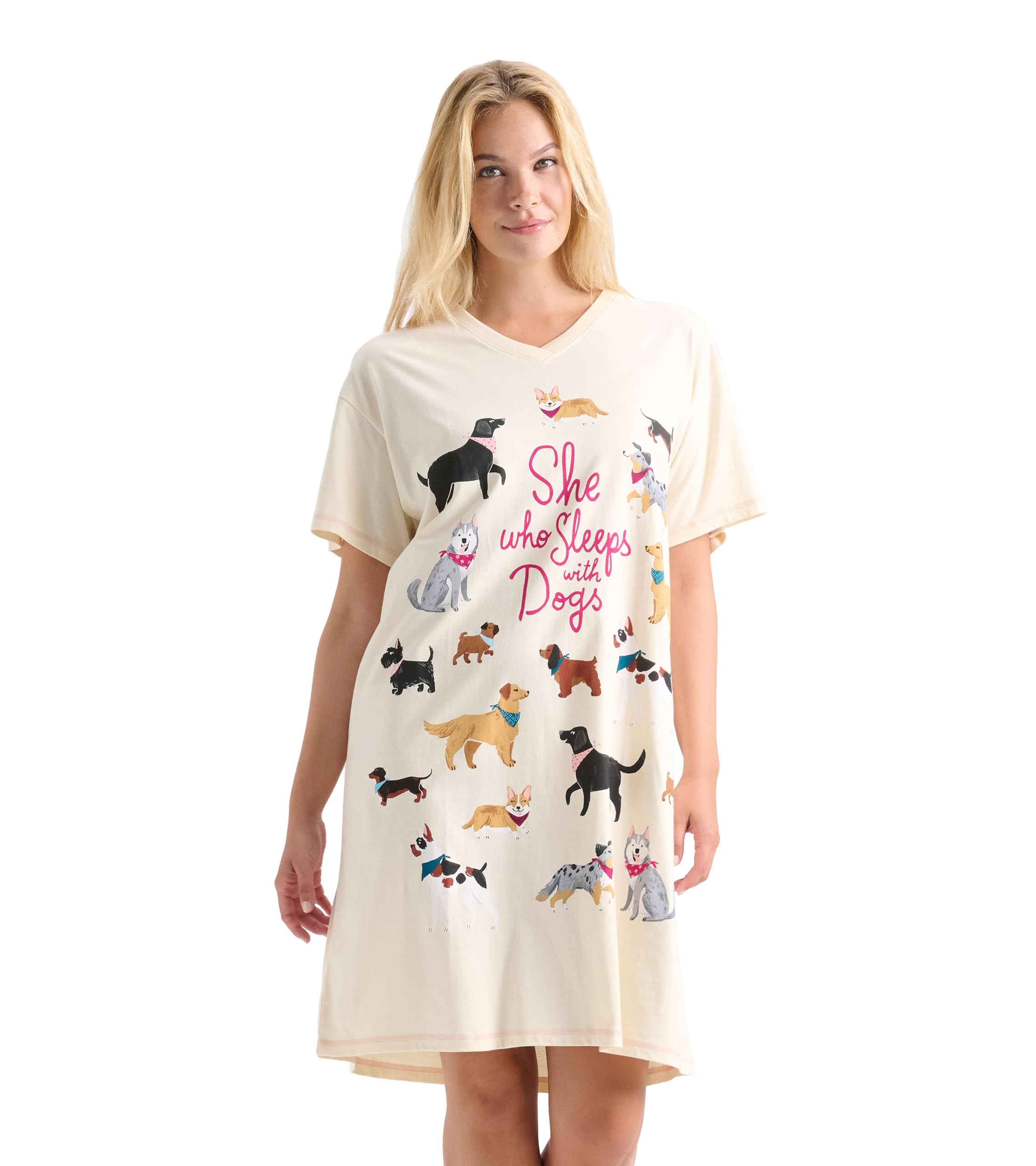 by Hatley Women's LBH Pawsitively Exhausted Ladies Sleepshirt-image-47