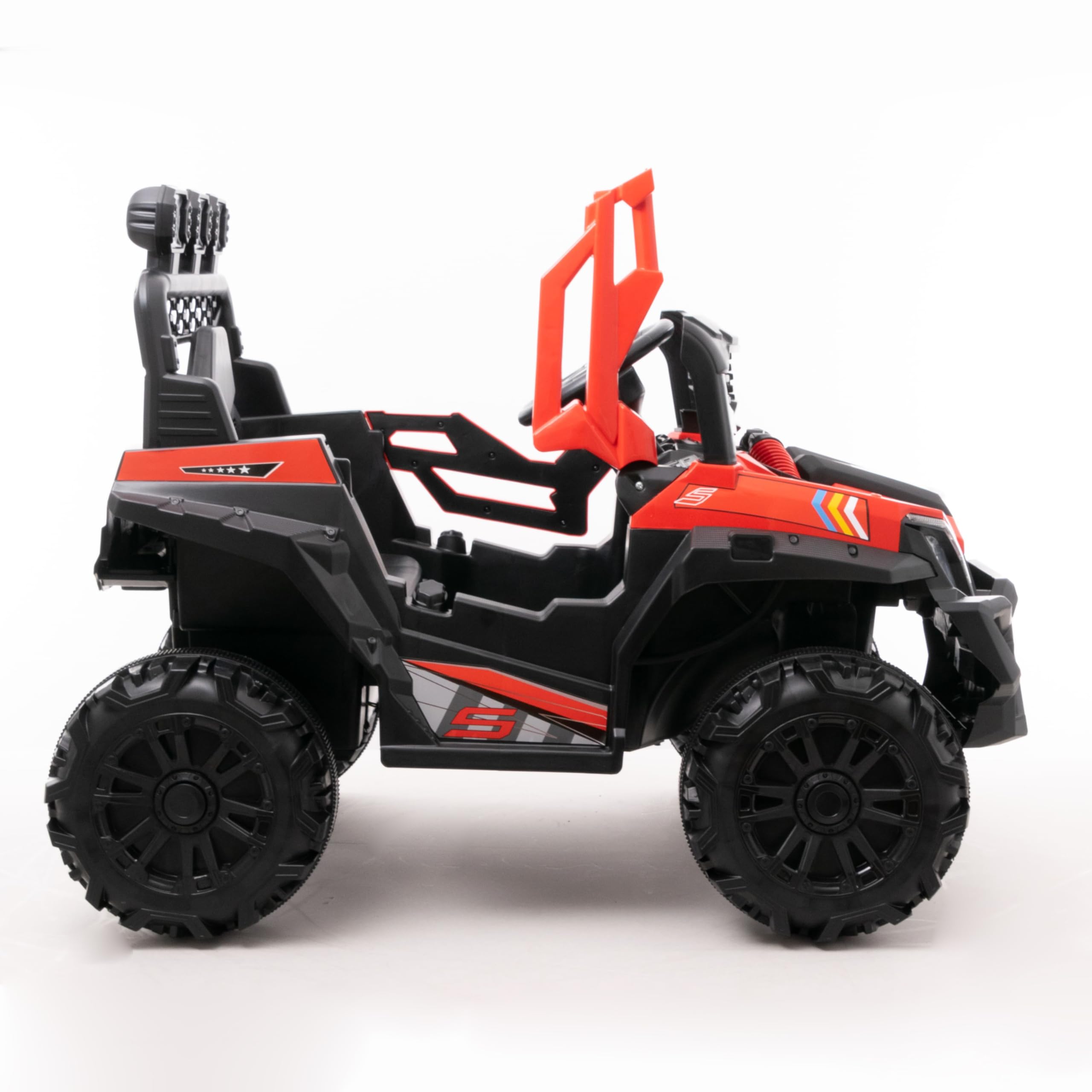 WITIT Auto Automobile ELETTRICA Radiocomandata ATV off-Road per Bambino Bambina Bambini XSD-1265 12V 4,5Ah Blu o Rossa 2 Motori, Bluetooth, USB, LED, Telecomando, carico Max 30 kg (Rosso)