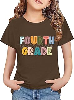 Camisetas para niñas con estampado de dibujos animados, suaves, ligeras, transpirables, informales, de verano, para el primer día de clases