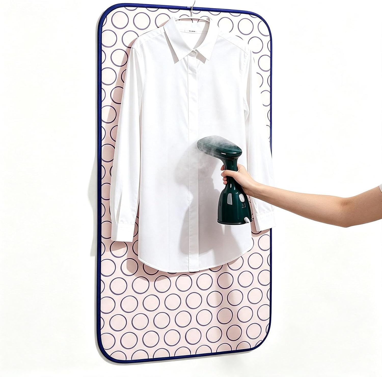 Handheld Garment Steamer Press Pad, Heat Resistant Door Hanging Ironing Mat With Hooks, Foldable Clothes Steamer Board For Home Travel Laundry And Quick Wrinkle Removal 45x70cm/18x28in