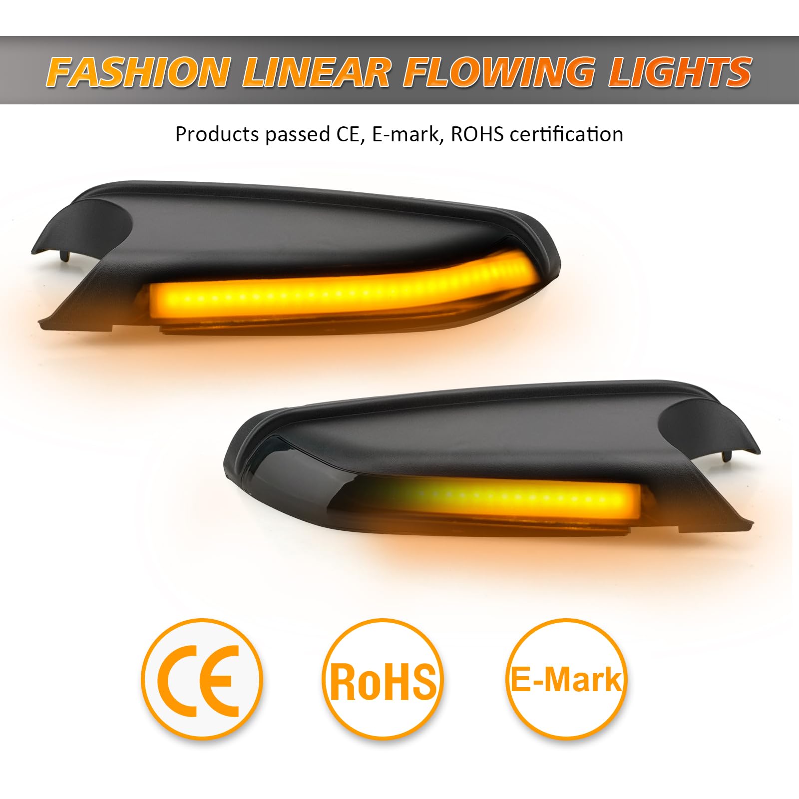 D-Lumina luci LED per indicatori di direzione dinamici per specchietto laterale,indicatori di direzione sequenziali,Compatibile con Volkswagen Polo mk4 FL Volkswagen Vento Skoda Octavia
