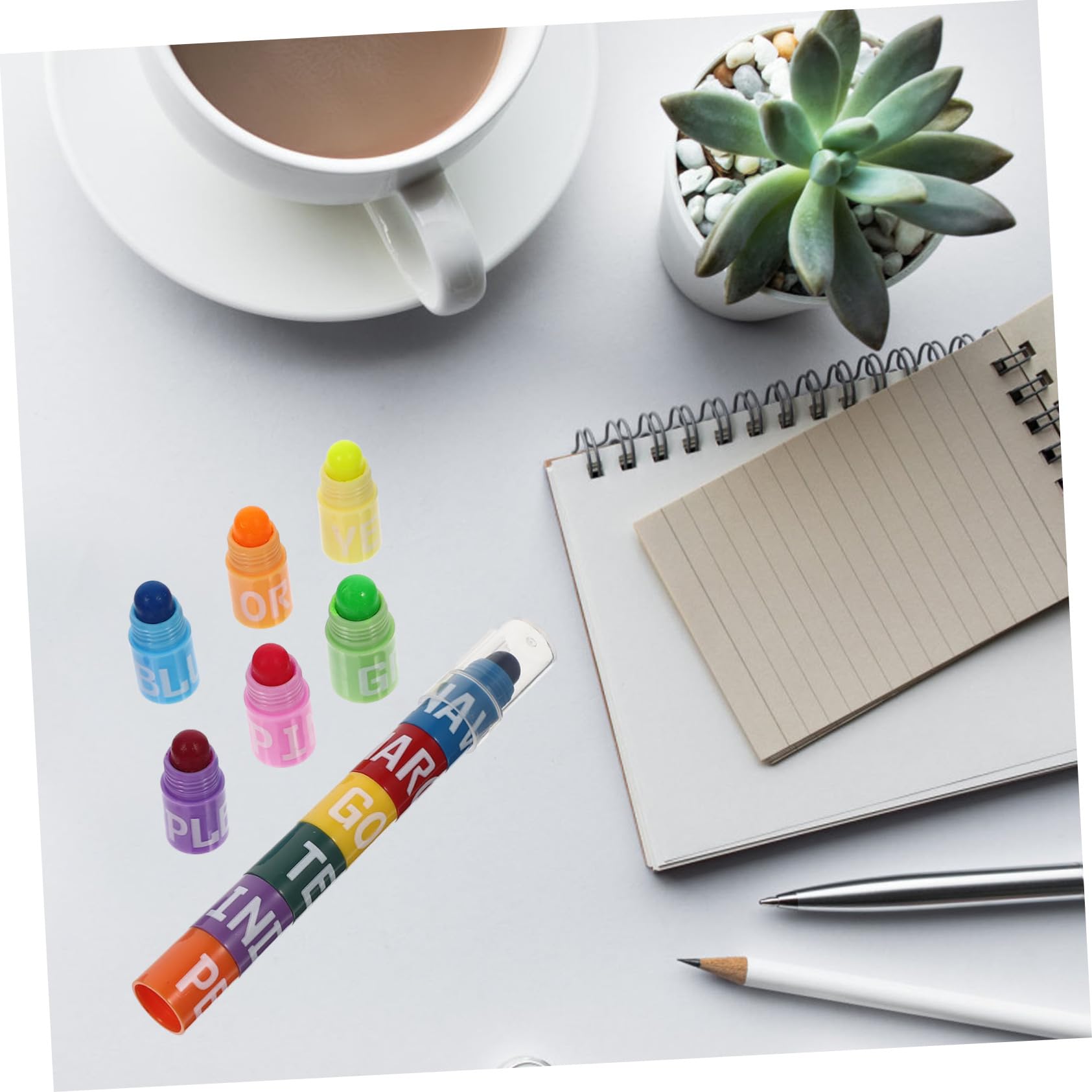Sewroro 6 Sätze Bunte Highlighter Stifte Teiliges mit Splicing Design Notieren Malen und Zeichnen für Schüler und Kreative Pastellfarben für Kunst und Journaling