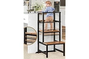 Adjustable Toddler Kitchen Helper Tower: A Safe and Engaging Kitchen Companion for Young Explorers