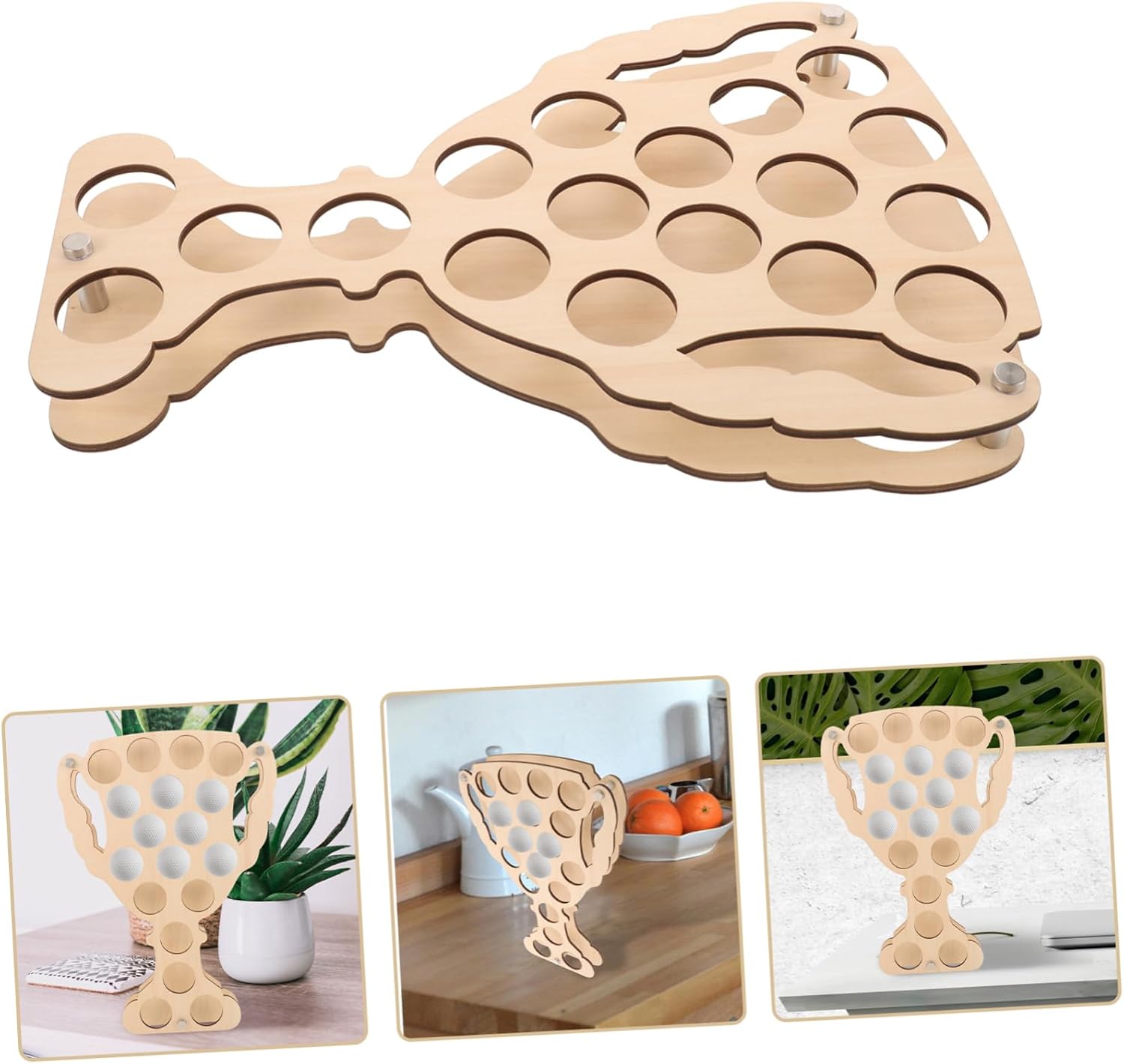 Wooden Golf Display Rack Stylish Stand for Single Golf Decorative Holder for Home Office Decor Pine Construction