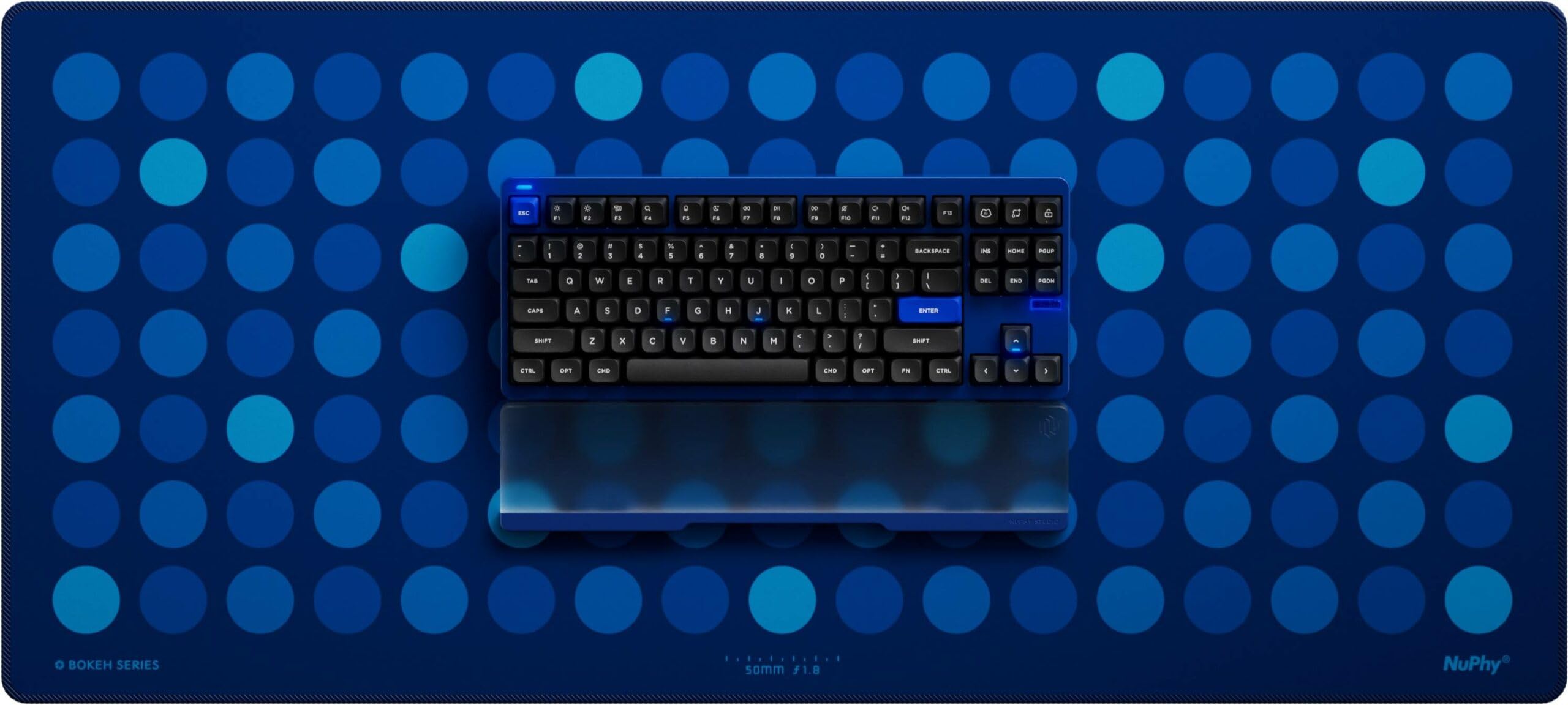 Nuphy Bokeh Desk Pad Protector, tappetino da scrivania per ufficio, tappetino per mouse grande, antiscivolo, tappetino per laptop, tappetino da gioco per ufficio e casa (900x400 mm - Mystic Indigo)
