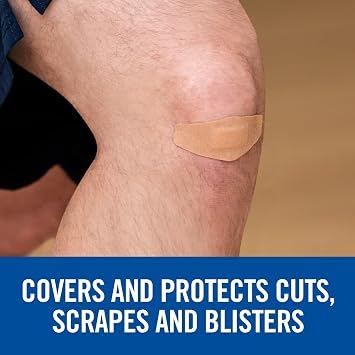 Nexcare Heavy Duty Flexible Fabric Adhesive Bandages, Assorted Sizes Durable Breathable Woven Bandages for Knees & Elbows, 30 Count (Latex-Free)