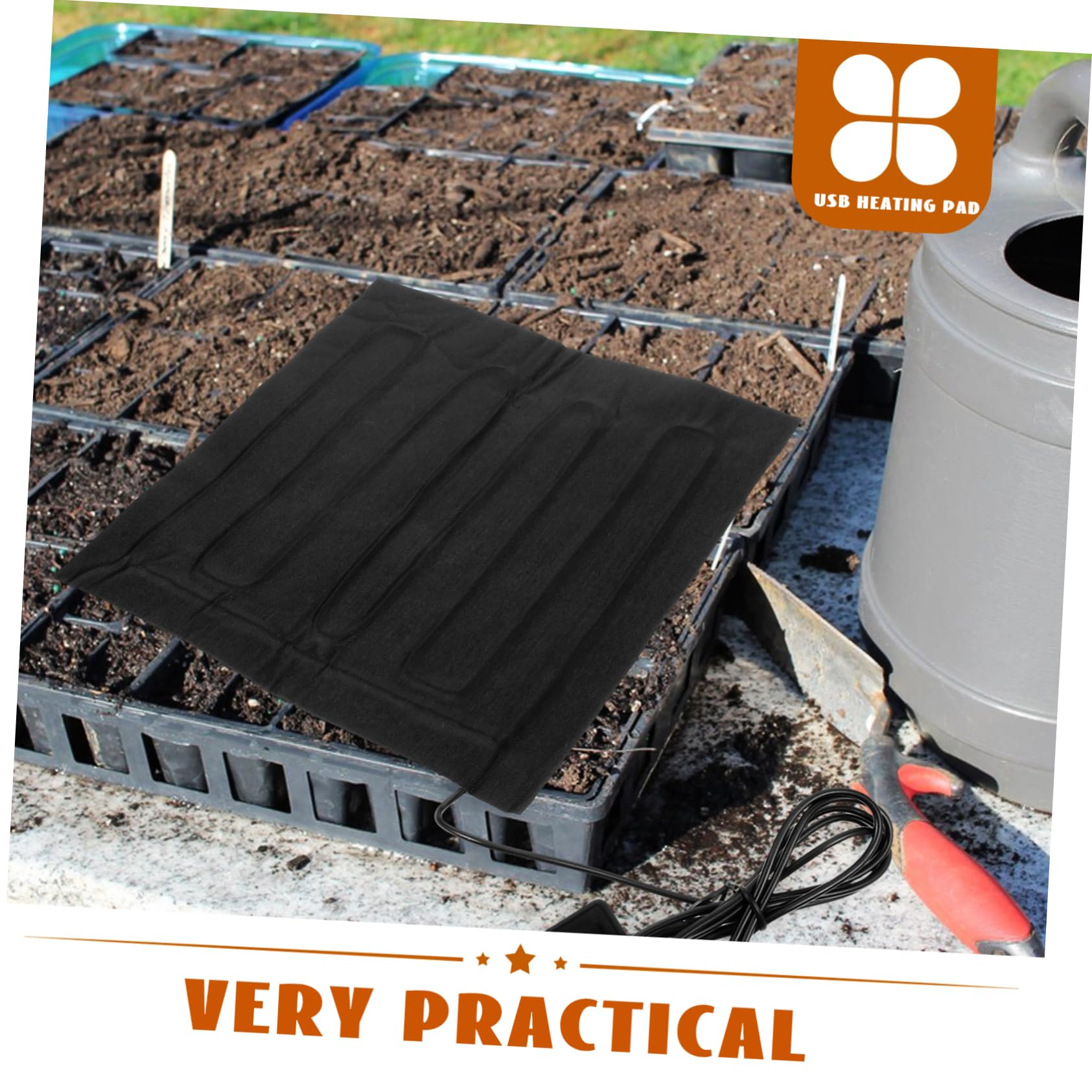 SUPVOX 4 Pz Tappetino Riscaldante Per Piantine Tampone Di Polimerizzazione Forniture Da Giardino Cuscino Riscaldante Per Fiori Più Caldo Pianta Più Calda Tappeto Vegetale Black Stoffa
