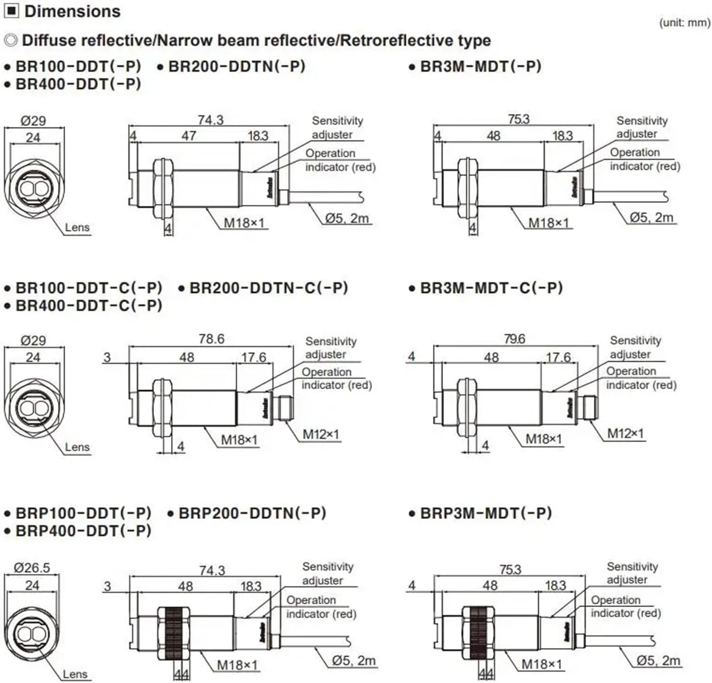 1PCS Photoelectric Switch BR4M BR20M-TDTD BRQM5M BRQM20M BRQM30M-TDTA -P(BR20M-TDTD-P)