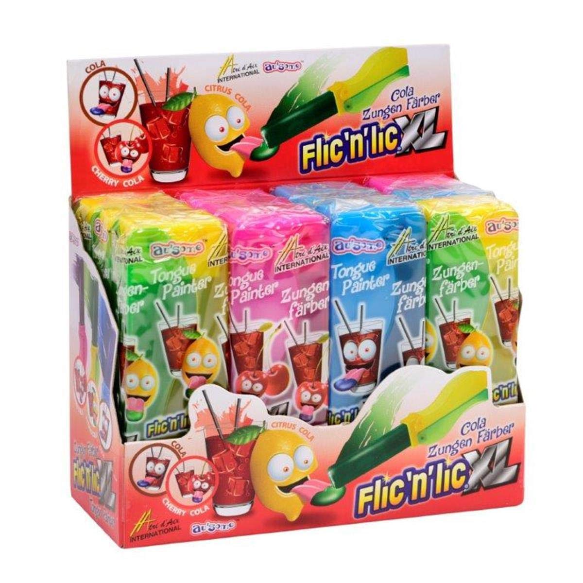 Flic'n'lic lizaki XL farba do języka o owocowym smaku 12 szt. (1 opakowanie)