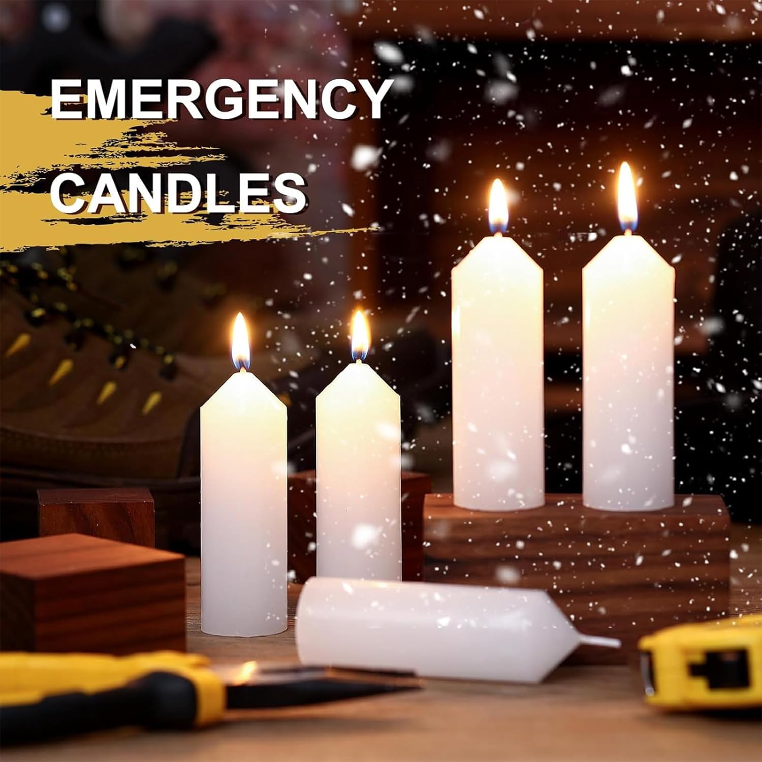 Threlaco 9 Hour Emergency Candles for Lantern (Lantern Not Included) 3.5 Inch White Candles Long Burning Survival Bougie Bulk for Outdoor Camping Power Outage Emergency Survival Preparedness
