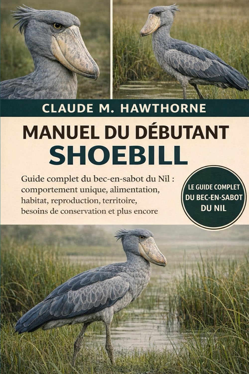 MANUEL DU DÉBUTANT SHOEBILL: Guide complet du bec-en-sabot du Nil : comportement unique, alimentation, habitat, reproduction, territoire, besoins de conservation et plus encore