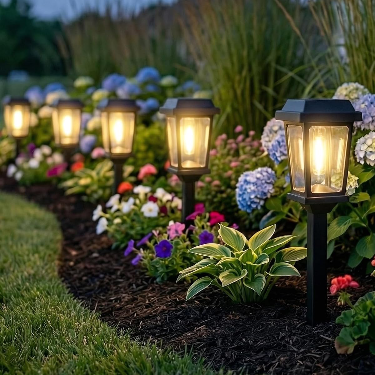 Wind Garden 12 Pack Solar Path Lights Warm White view 2
