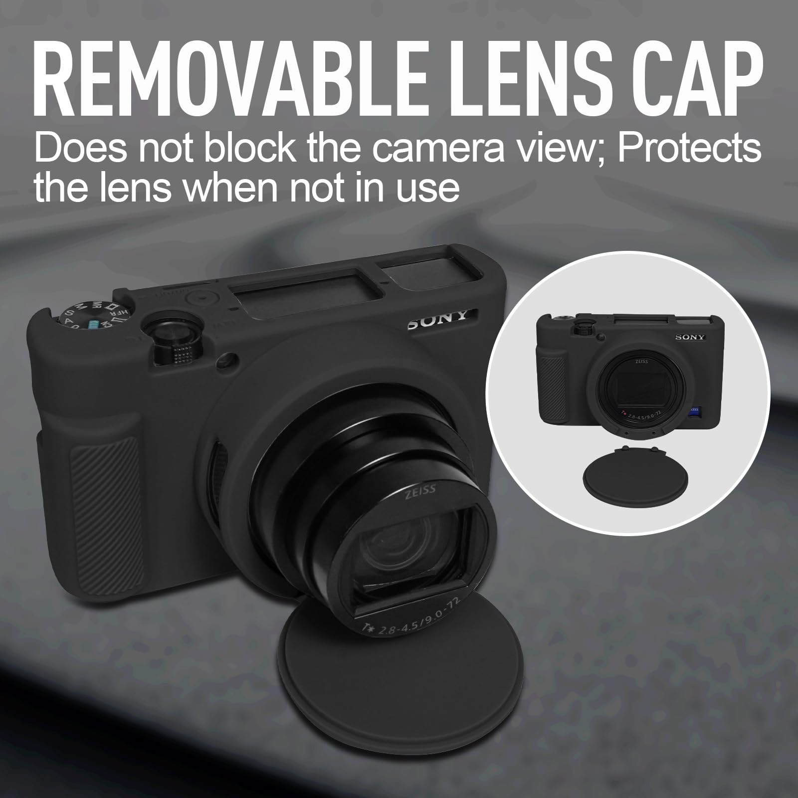 Étui Silicone Sony RX100 VII VI Protection Appareil Photo Coque Léger Noir
