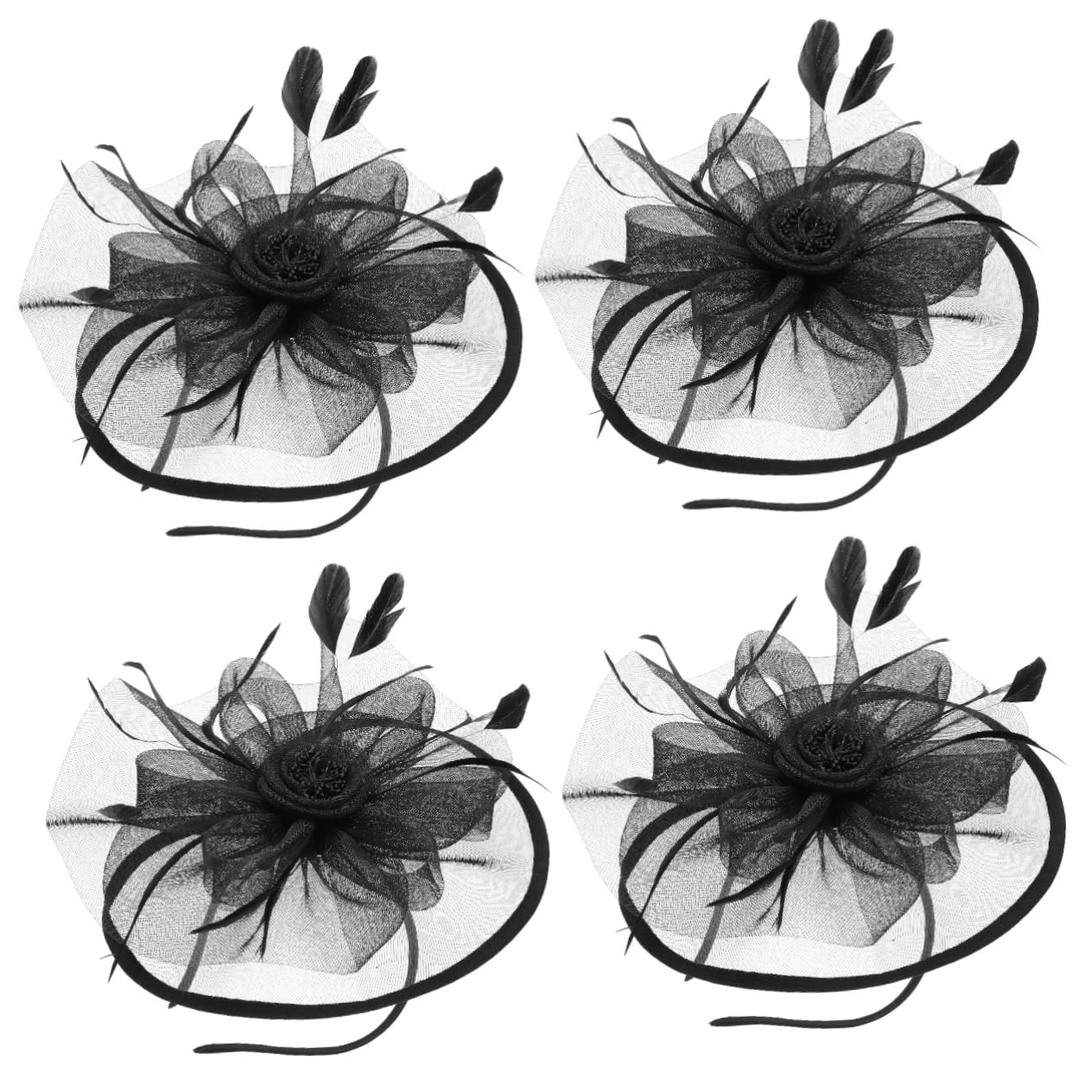 LALAFINA 4pezzi Fascinator Vintage Cerimonie Cappello per Matrimoni Tea Party e Speciali Accessori per