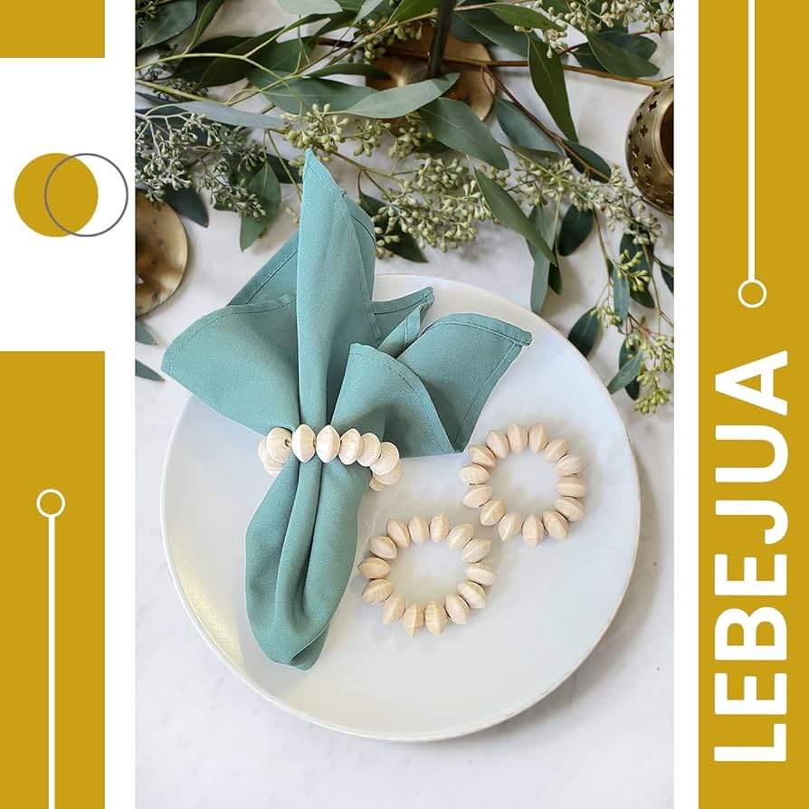 ナプキンリング6個セット Amazon｜ナプキンリング 6個セット – 木製ビーズナプキンリング