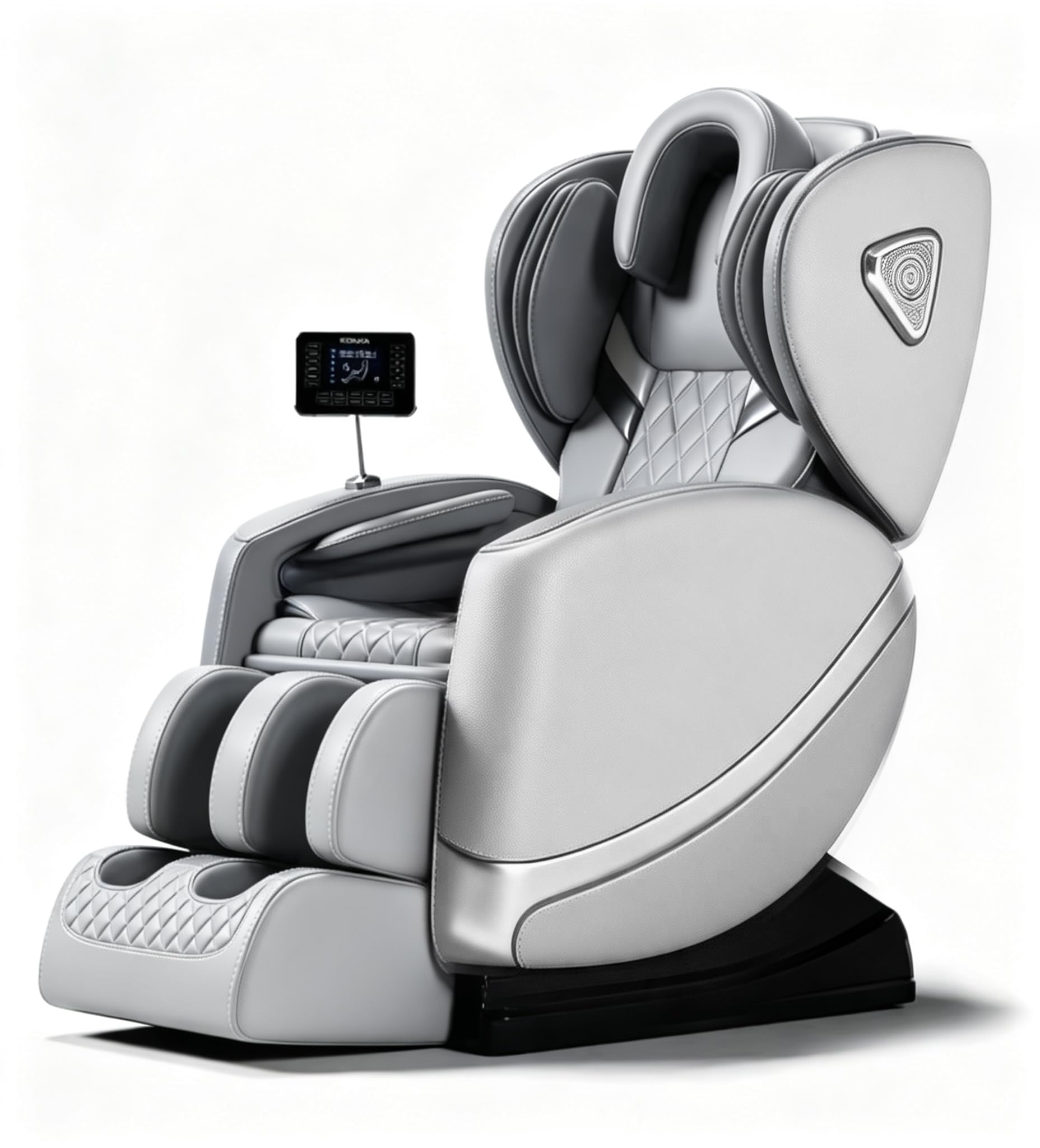 FURNIMAT 2026 Massage Chair Full Body, Zero Gravity Massage Chair with 10 Fix Rollers, Airbags, Heating, Foot Massage, Auto Modes, Bluetooth Speaker, Smart Screen Controller(Light Gray)