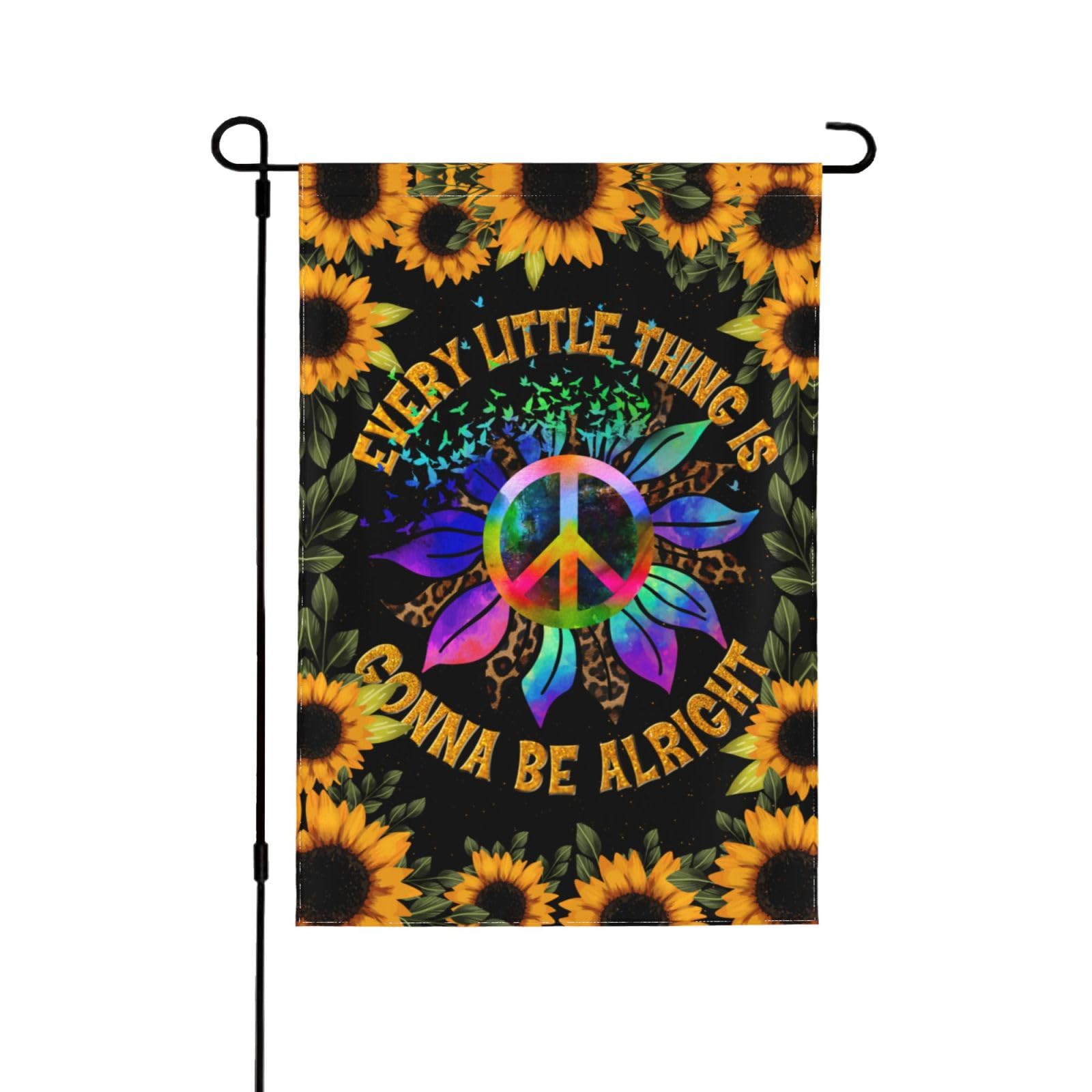 World Peace Sign Garden Flag for Outside 12"x18" Yard Flag Decoration Banner Decor Yard Flag Gifts