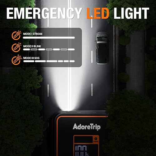 Miniatura 8 de Arrancador portátil para automóvil 8000A, amplificador de arranque en frío 960 de 12 V con pantalla inteligente, arranque de fuerza, para motores de