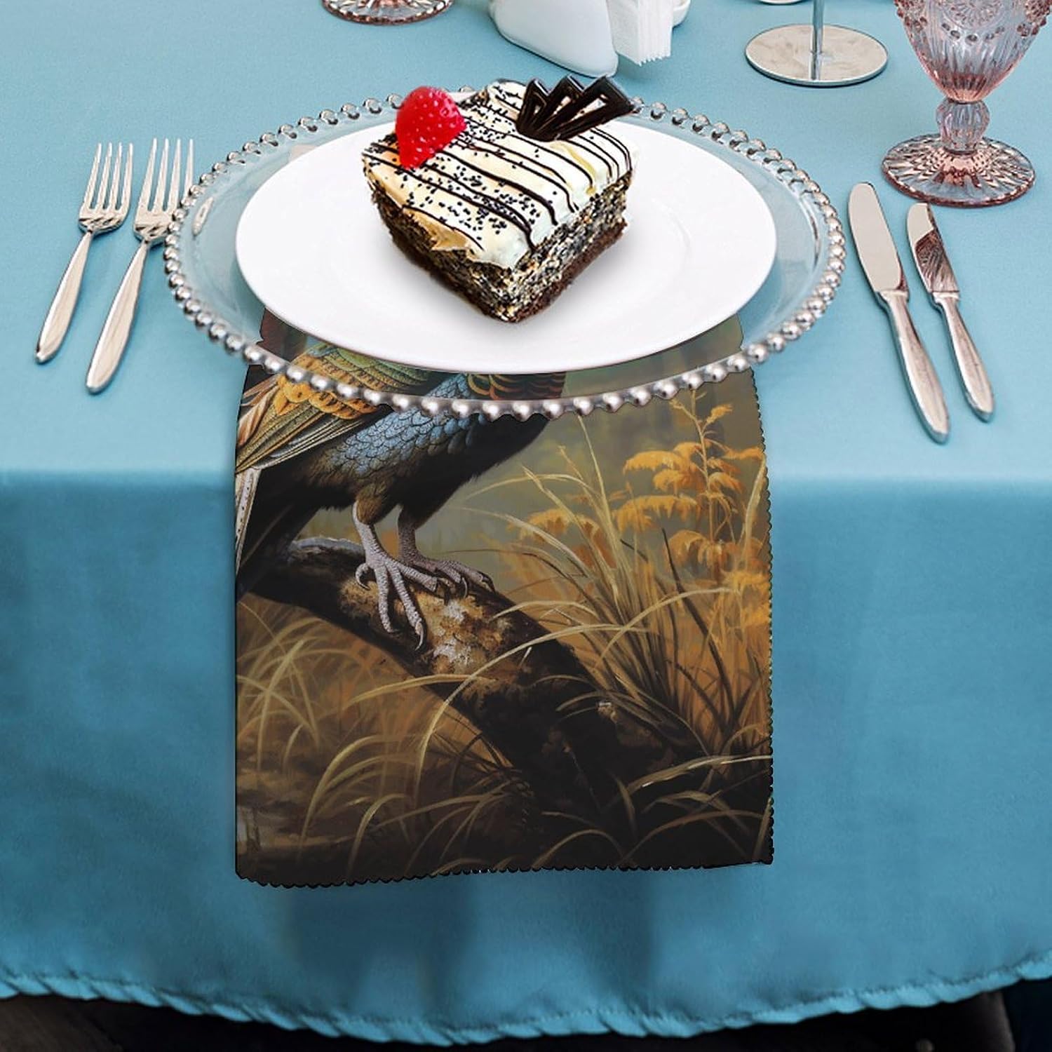 Pheasants Animals Cloth Napkins for Kitchen, Reusable Table Dinner Napkin for Party, Soft Absorbent Napkin Cloth for Wedding, Washable Table Napkin for Restaurant, 18.7 Inches 6 PCS