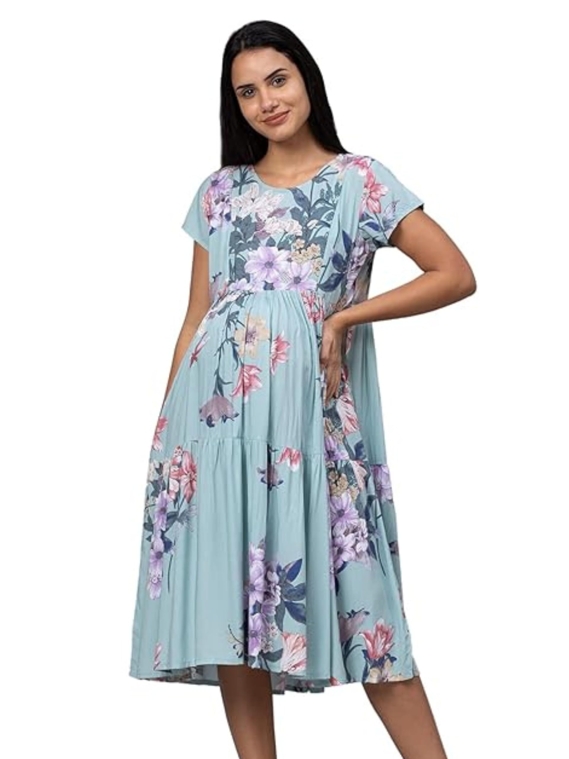 av2 Women Rayon Maternity Feeding Layered And Tiered Kurti 5124-picture-33