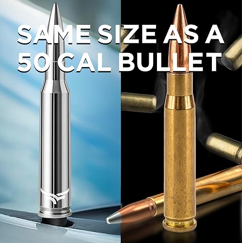 Miniatura 63 de EcoAuto Antena 50 Cal Bullet para Ford F150 F250 F350 y Dodge Ram y Ford Raptor Bronco – Actualiza al instante el aspecto de tu camión con la antena
