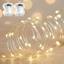 Metaku 2 Pack 33Ft 100 LED Fairy Lights Battery Operated String Lights with Remote Timer, LED Twinkle Lights for Bedroom, Party, Wedding, Centerpiece, Christmas Tree Warm White